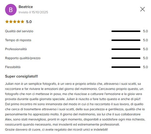 Recensione 1 da Mio Matrimonio
