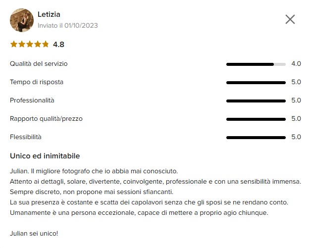 Recensione 7 da Mio Matrimonio